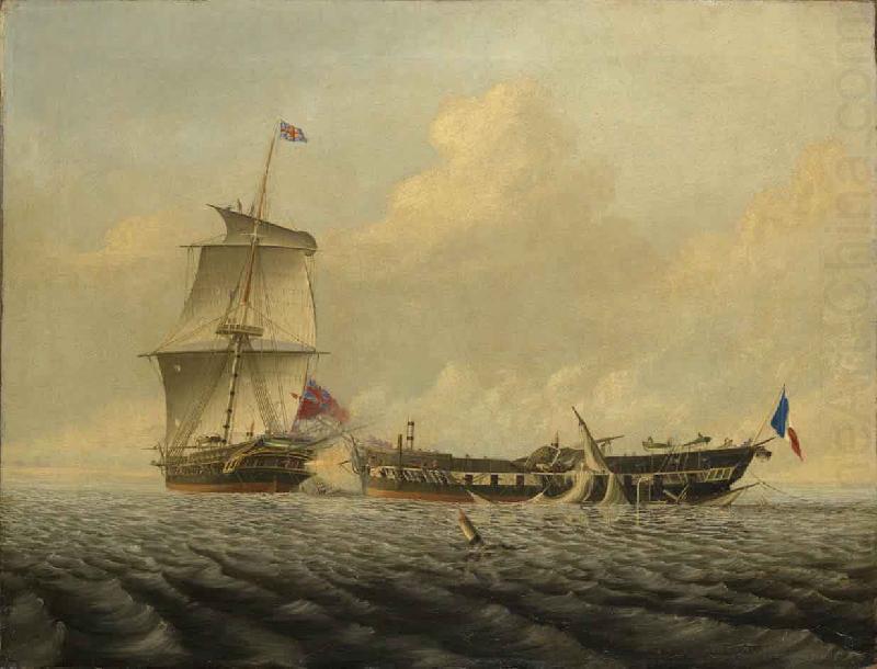 Thomas Baines Action between HMS china oil painting image